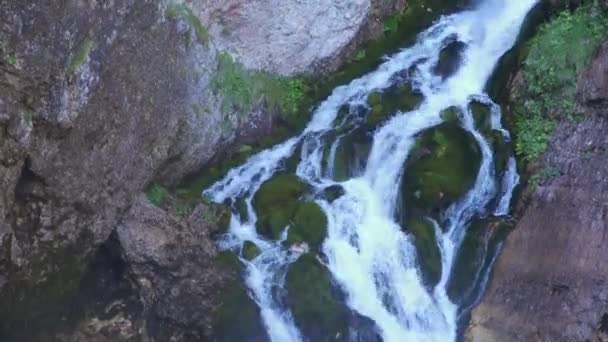Savica waterfall in Slovenian national park Triglav — Stock Video
