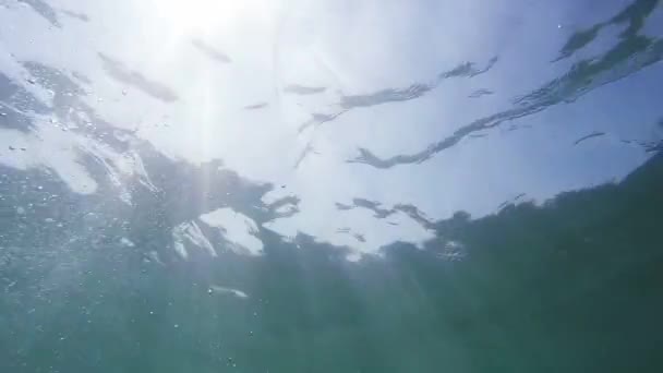 Underwater view of sea surface — Stock Video