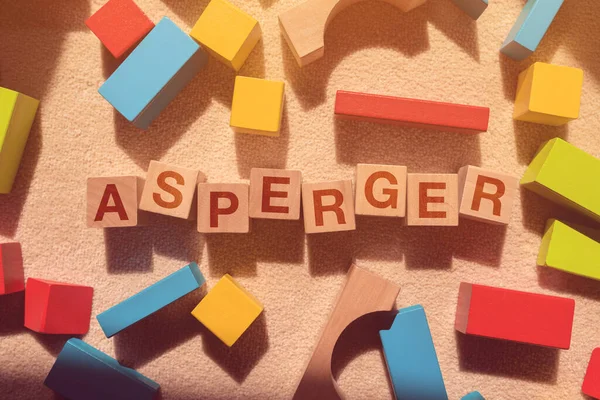 Concepto Síndrome Asperger Vista Superior Plana — Foto de Stock