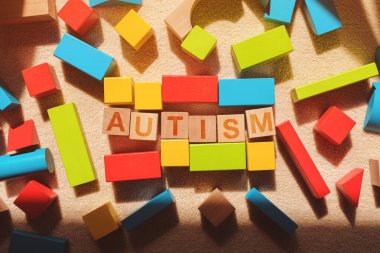Autism concept, flat lay top view