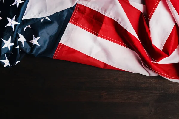 Wrinkled American Flag Top View Image — Stok Foto