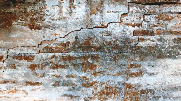 Alte Rissige Ziegelwand Oberflächenstruktur Als Hintergrund — Stockfoto