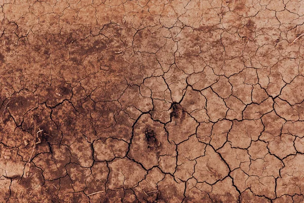 Fondo Siccità Vista Dall Alto Terra Asciutta Struttura Del Suolo — Foto Stock