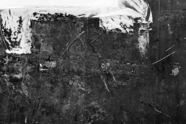 Örtülü efekt için arka plan ve grunge dokusu olarak dağınık yüzey, siyah ve beyaz