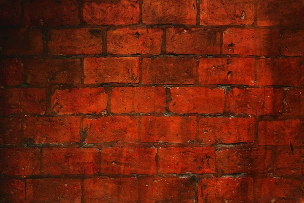 Grunge Tegel Vägg Struktur Som Bakgrund Röd Lera Block Mönster — Stockfoto