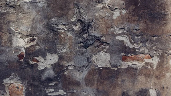 Texturerad Bakgrund Gammal Sliten Shabby Skadad Yttre Cementvägg Som Bakgrund — Stockfoto