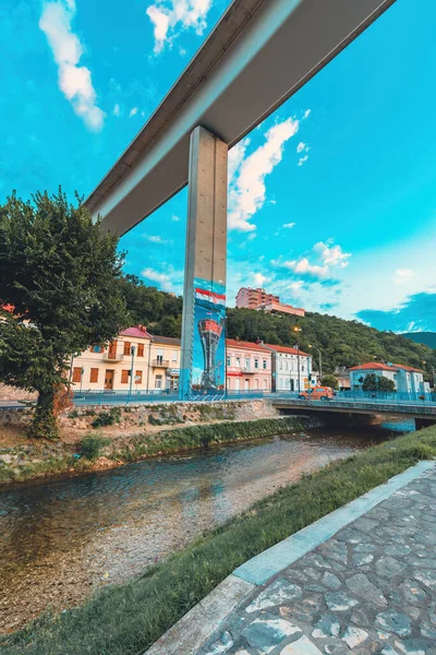 Crikvenica Croatia July 2021 Traffic Overpass Town Crikvenica Croatia — Stock Photo, Image