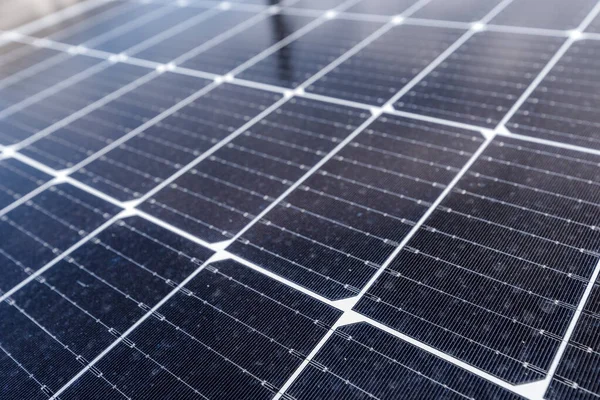 Celdas Fotovoltaicas Panel Solar Del Sistema Fotovoltaico Enfoque Selectivo — Foto de Stock