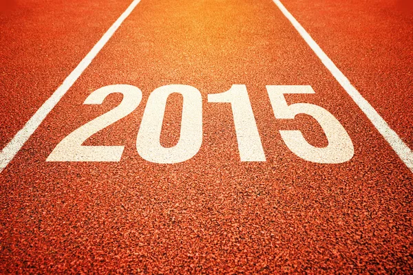 2015 on athletics all weather running track — Stock Photo, Image