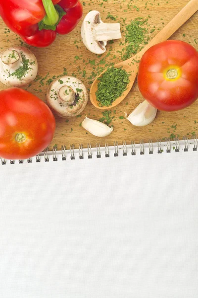 ニンニク パセリきのこトマトやパプリカ レシピ — ストック写真