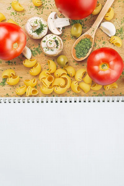 Knoblauch Petersilie Pilz Tomaten Pasta Rezepte — Stockfoto