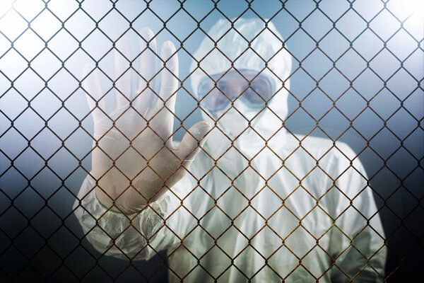 Medical Health Care Worker Showing Stop Sign