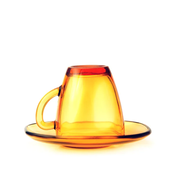 Caneca de vidro amarelo vazio — Fotografia de Stock