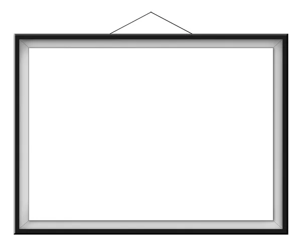 Blank horizontal painting in black frame — Stock Photo, Image