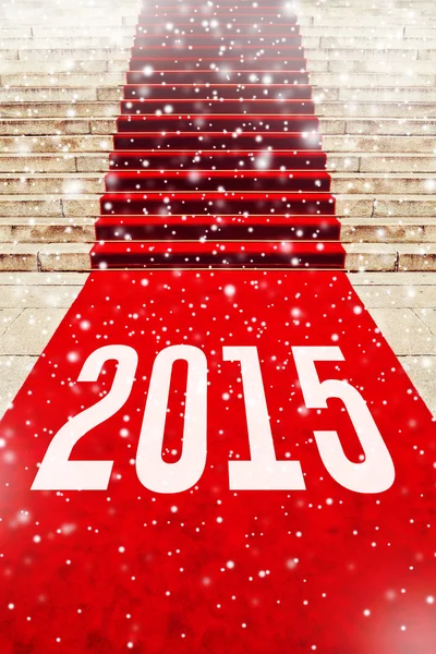 Red Carpet with number 2015 — Stock Photo, Image