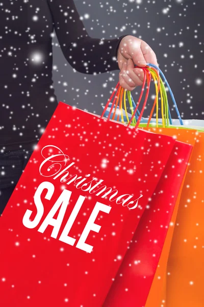 Navidad venta bolsa de compras — Foto de Stock