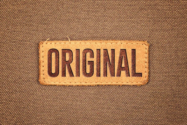 Originální kožená Label značky — Stock fotografie