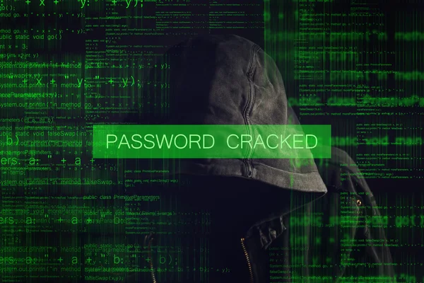 Anonieme hooded anonieme computer hacker — Stockfoto