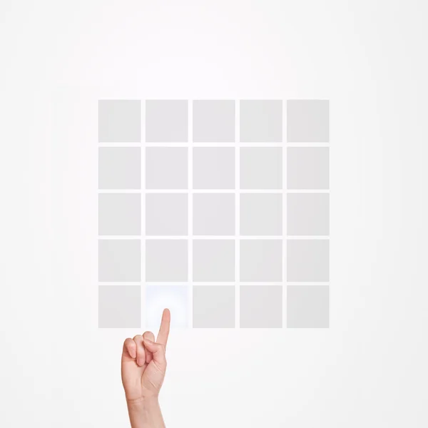 Hand pressing matrix touchscreen — Stock Photo, Image