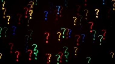 Renkli soru işareti yanıp sönen ışıklar gibi arka plan