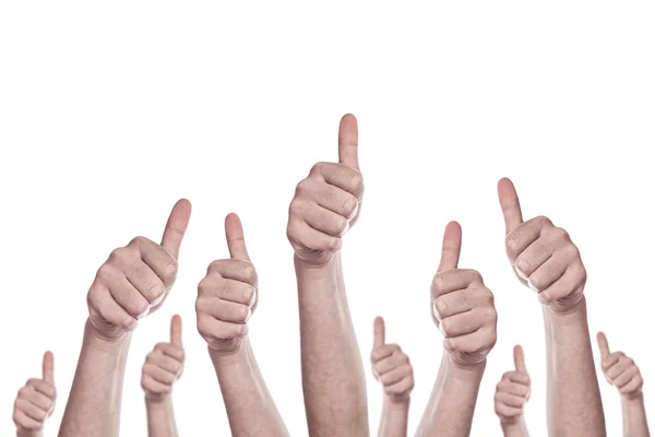 Thumbs up on white background — Stock Photo, Image