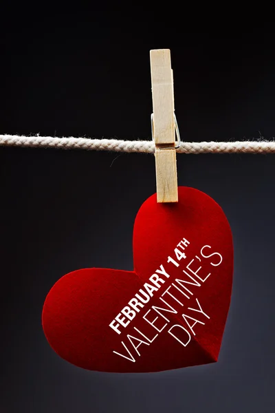 Heart shaped Valentine's Day card with message — Stock Photo, Image