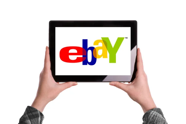 Logotipo de Ebay na tabuleta digital — Fotografia de Stock