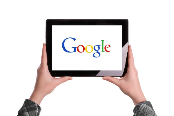 デジタルタブレット上のGoogleロゴ — ストック写真