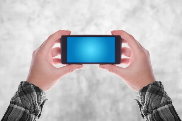 Hands Holding Smartphone — Stock Photo, Image