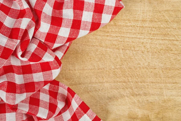 Tablecloth textile on wooden background — Stock Photo, Image