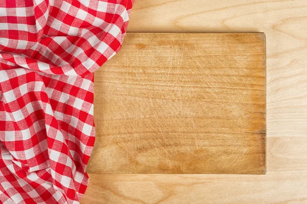 Tablecloth textile on wooden background — Stock Photo, Image