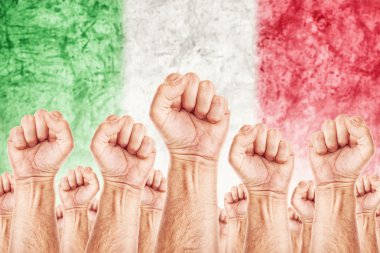 Italy Labour movement, workers union strike clipart