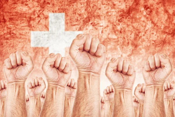 スイス連邦共和国労働運動、労働者組合のストライキ — ストック写真