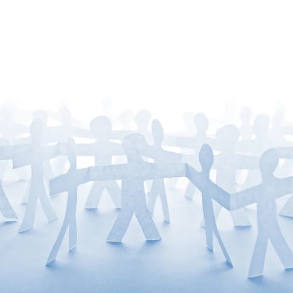 People Paper Cut Chain as Crowd or Teamwork Concept — Stock Photo, Image