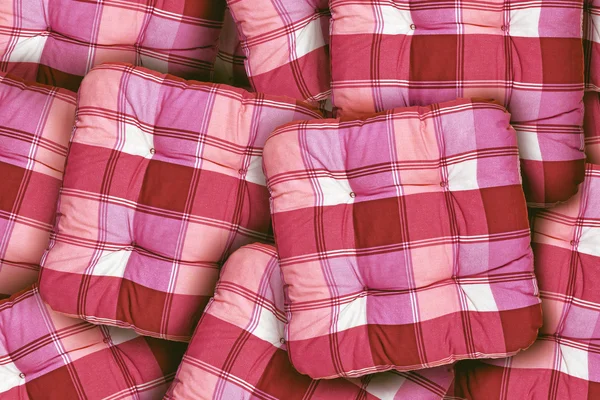 Plaid Red Cushions — Stock Photo, Image