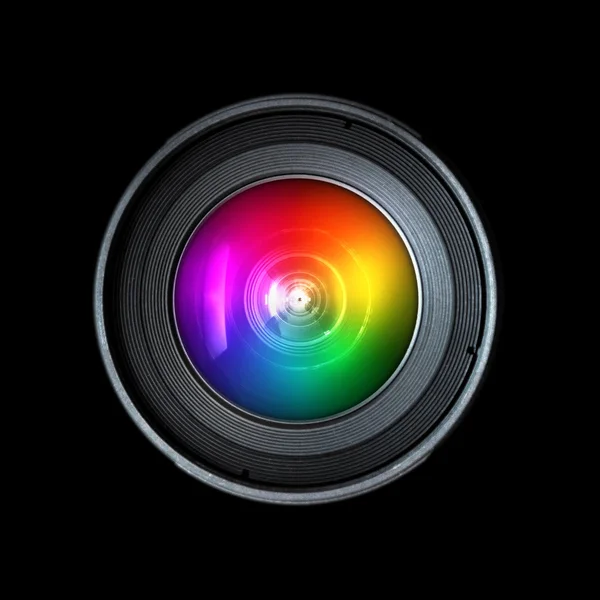 Obiettivo della fotocamera fotografica, vista frontale — Foto Stock