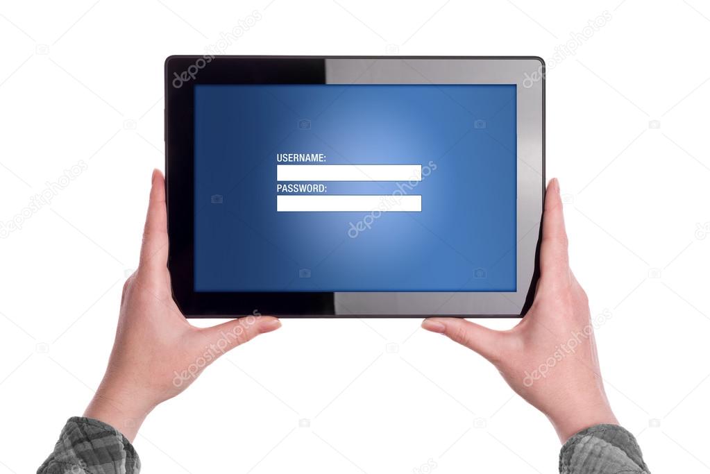Login Page on Digital tablet Computer