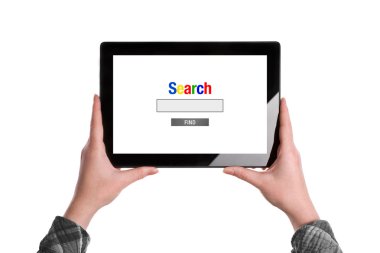 Search The Internet on Tablet Computer clipart