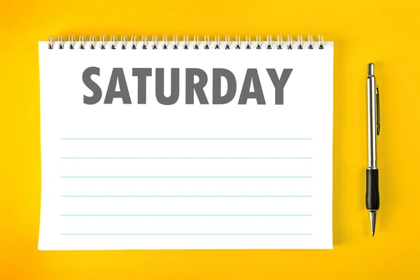 Saturday Calendar Schedule Blank Page — Stock Photo, Image