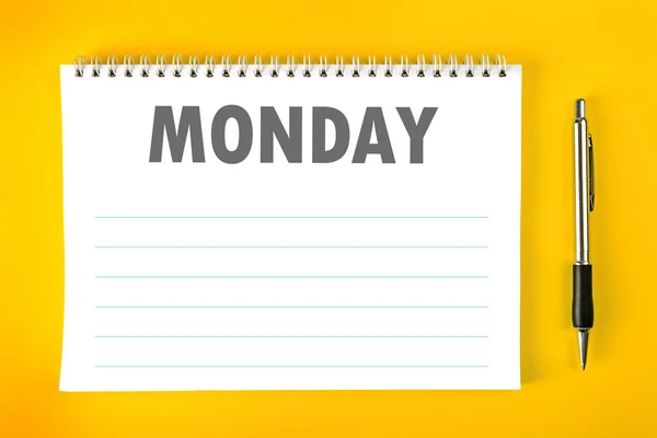 Monday Calendar Schedule Blank Page — Stock Photo, Image