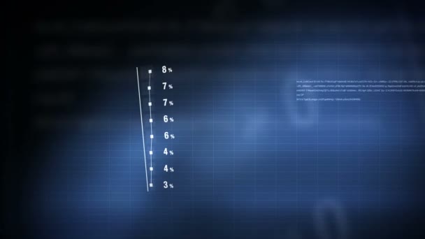 Geanimeerde Infographics Histogram staafdiagram grafiek met waarden in Percentage als technologie, contactpersoonbeheer, financiën of economie concept — Stockvideo