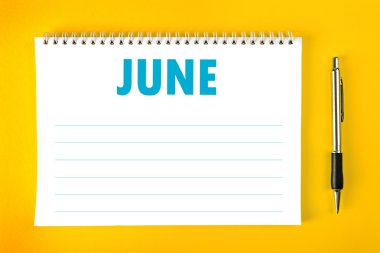 June Calendar Blank Page clipart