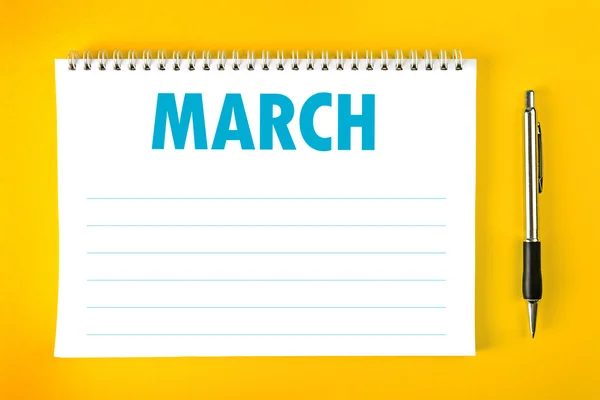 Calendario de marzo Página en blanco —  Fotos de Stock