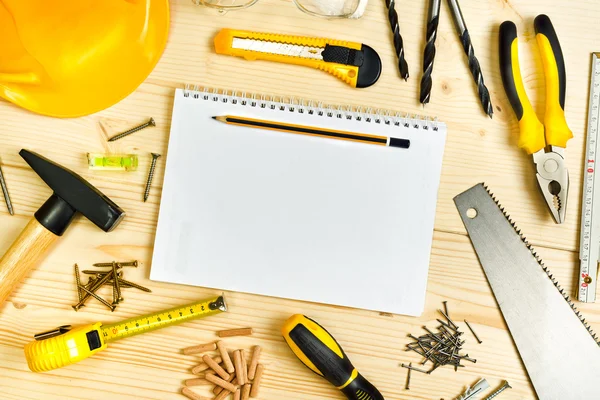 Planejamento de um Projeto na Indústria de Carpintaria e Carpintaria — Fotografia de Stock