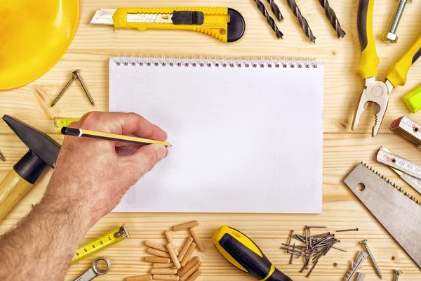 Planning a Project in Carpentry and Woodwork Industry — Stock Photo, Image