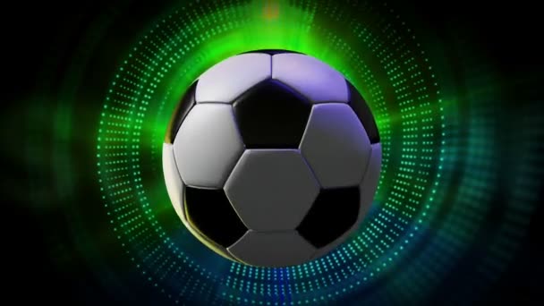 Rotating Soccer Ball as 3d Animated Sports Motion Graphics Background in full HD 1920x1080 — Stock Video