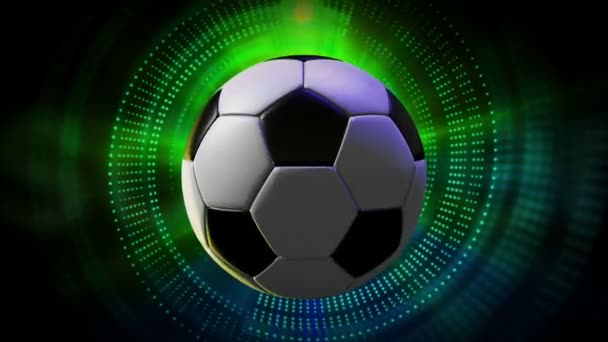 Rotating Soccer Ball as 3d Animated Sports Motion Graphics Background in full HD 1920x1080