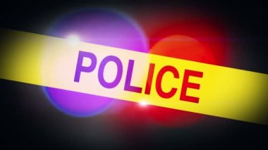 Polis döner ışık Bokeh bir polis servis araçları üstünde yanıp sönen