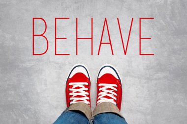 Behave Reminder for Young Person, Top View clipart