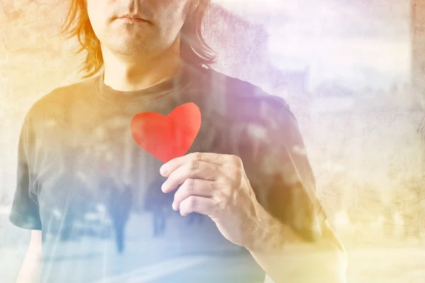 Doble exposición Ser mi San Valentín, Concepto del día de San Valentín . —  Fotos de Stock